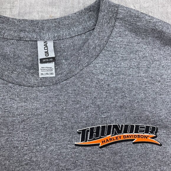 Gildan  TShirt Adult 2XLarge Gray HARLEY‎ DAVIDSON THUNDER 1 SHARON PA Dry Blend - Picture 4 of 10